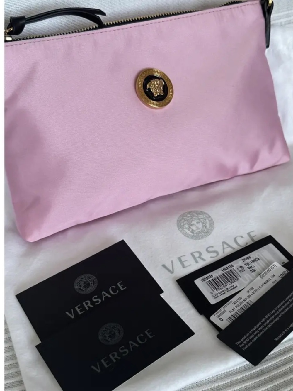 NWT- Versace La Medusa Pink Nylon Mini Bag